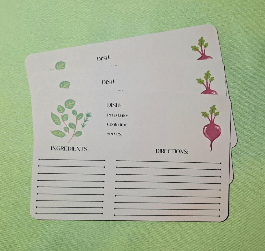 Radish Recipe Cards